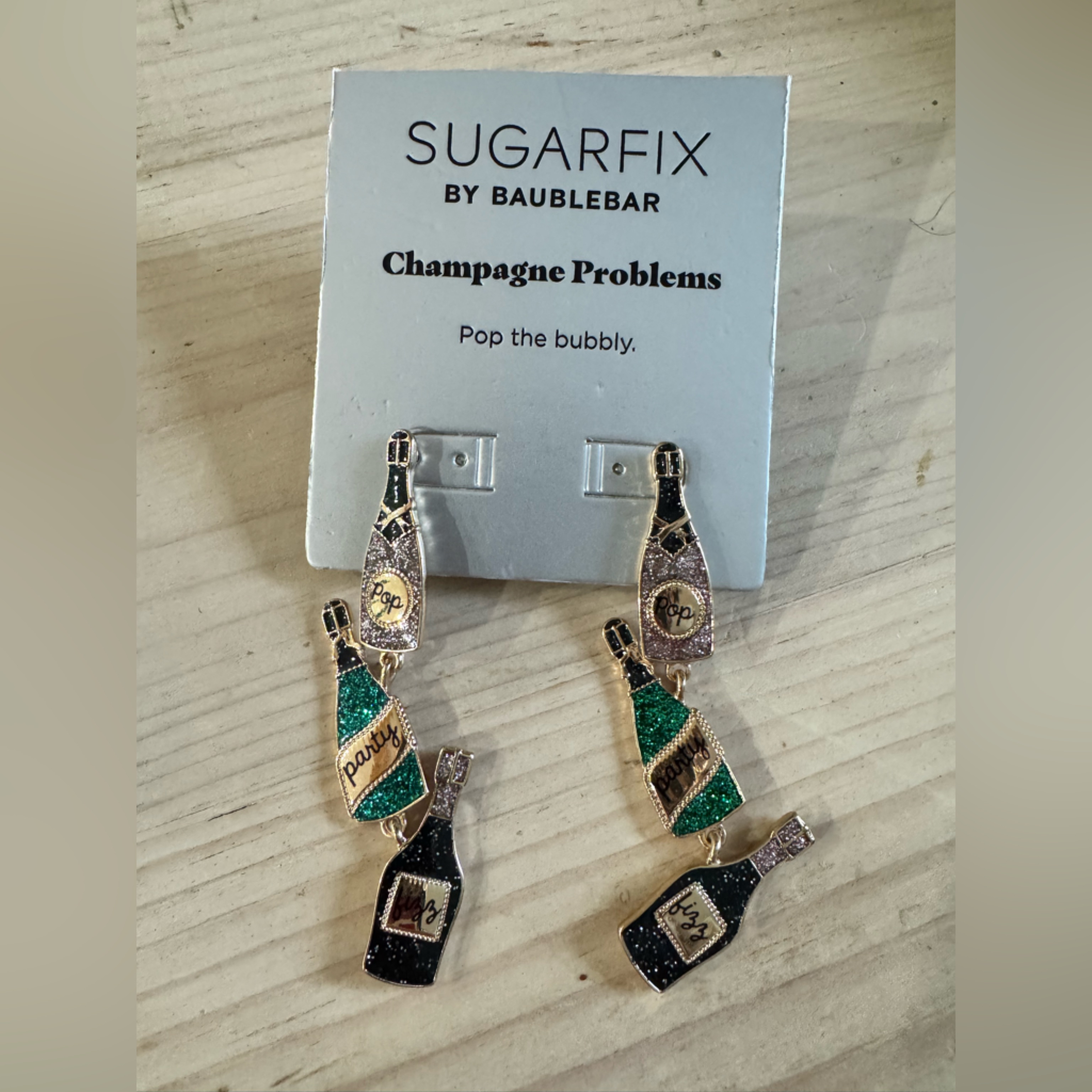 Sugarfix By Baublebar Champagne Problems Statement Earrings - PinkGreenBlack 15$